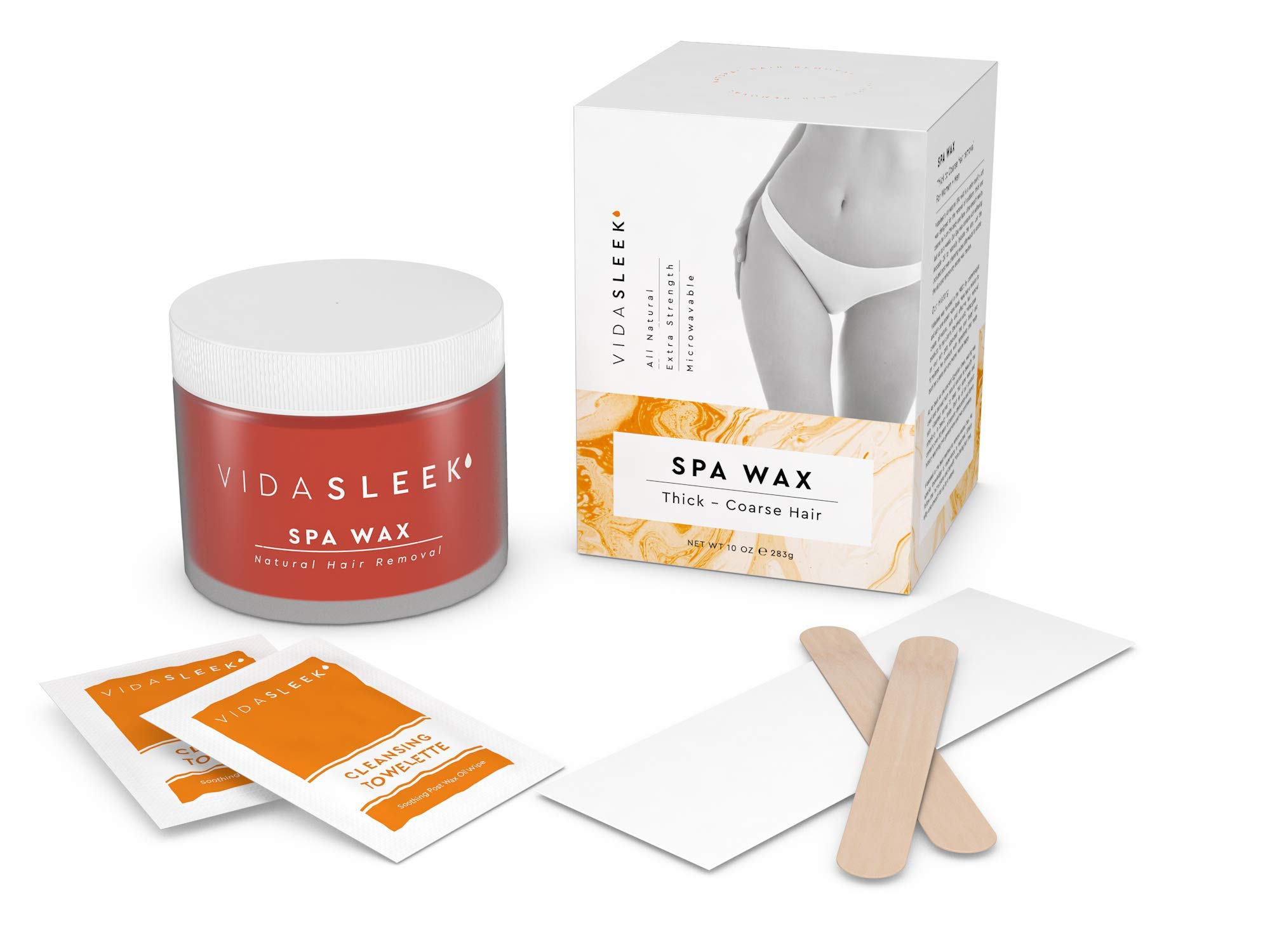 Extra Strength Hair Removal Waxing Kit Men + Women, All Natural (10 oz