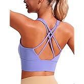 BONSHAPE Criss Cross Sports Bra for Women – Padded, Stretchy, Breathable Yoga Bra, High Support for Gym and Everyday Wear