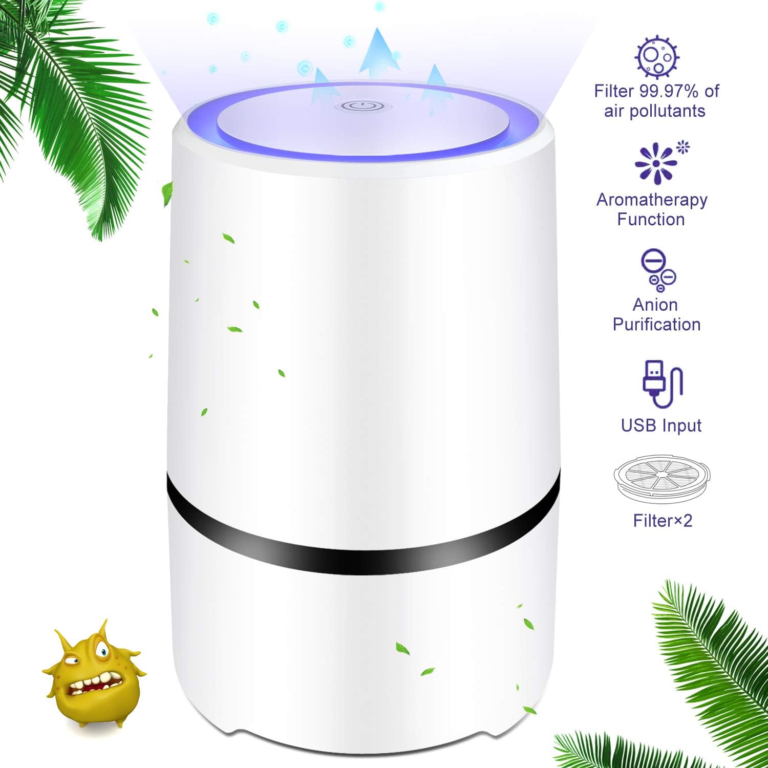 filtro dell'aria con ionizzatori