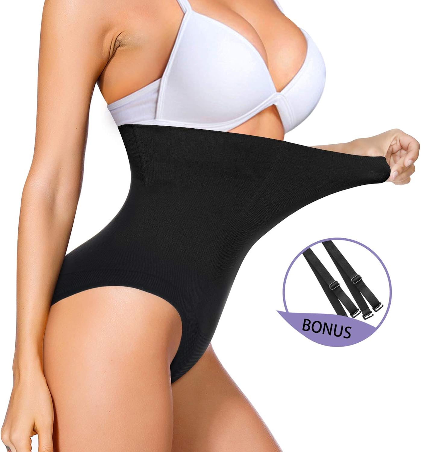 Nebility Women Waist Trainer Shapewear Thong Bodysuit Seamless Tummy Control Panty Faja Open Bust Body Shaper at  Women’s Clothing store