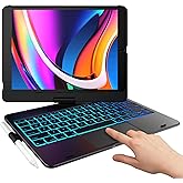 typecase Touch for iPad 9th Generation Case with Keyboard (10.2", 2021),Multi-touch Trackpad,10 Color Backlight, 360° Rotatable, Thin & Light for 8th Gen (2020),7th Gen (2019), Air 3,Pro 10.5 (Black).