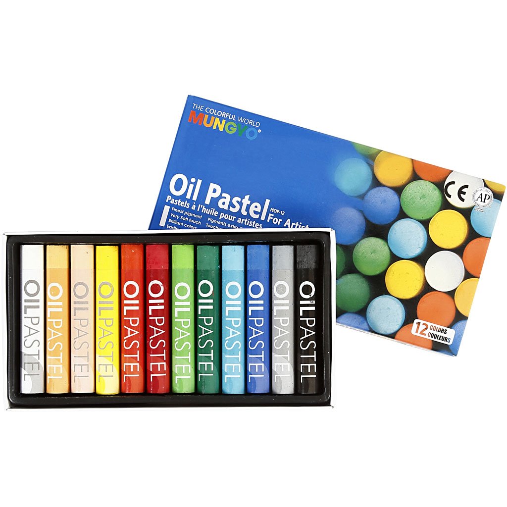 Oil Pastel, thickness 11 mm, L: 7 cm, asstd colours, 12asstd