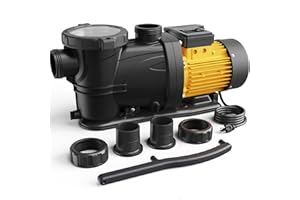 Acquaer 2 HP Pool Pump, 7860 GPH 115V Above Ground Inground Swimming Pool Pump, High Flow Energy-Efficient Single Speed Self Priming Pool Pump with Strainer Basket