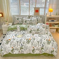 CLOTHKNOW Full Comforter Set Floral 3Pcs White