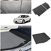BestEvMod Vehicle Mat Cargo Liner Compatible with Mustang Mach E 2021-2026 Cargo Liner Trunk & Second Row Seats Back Mat Set of 2 All Weather Seat Protector Mat(Trunk Mat+Seats Back Cover)