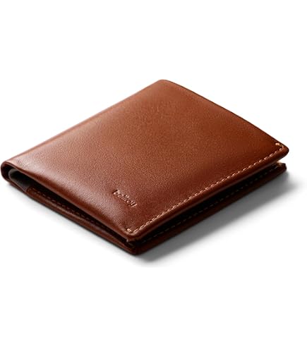 Bellroy Hide & Seek Wallet (Slim Leather Bifold Design, RFID Protected, Holds 5-12 Cards, Coin Pouch, Flat Note Section, Hidden Pocket) - Caramel