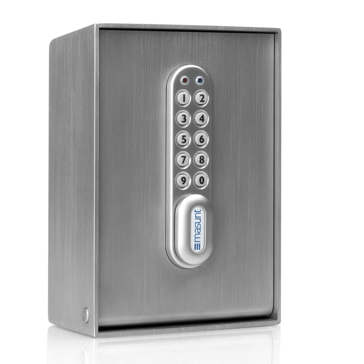 masunt key safe 2120 E Code | innovative online code assignment from a distance | electronic key safe made of solid V2A stainless steel | maximum security | weatherproof | silver