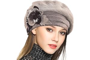 JESSE · RENA Lady Wool French Beret Angola Knit Beanie Skull Cap Winter Hats