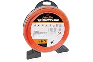 A ANLEOLIFE 1-Pound Commercial Square .080-Inch-by-557-ft String Trimmer Line Donut,with Built-in Line Cutter, Orange