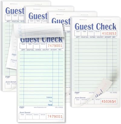 FMP Brands 5 Guest Check Pads 250 Sheets Restaurant Bar Cafe Order Forms