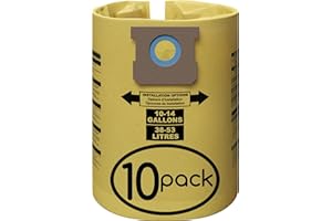 NANOVAC For Shop Vac Bags 10-14 Gallon Type I 90672 - Type F 90662 VF2005-12 Gall Reinforced ShopVac Filter Bag (10 Pack)