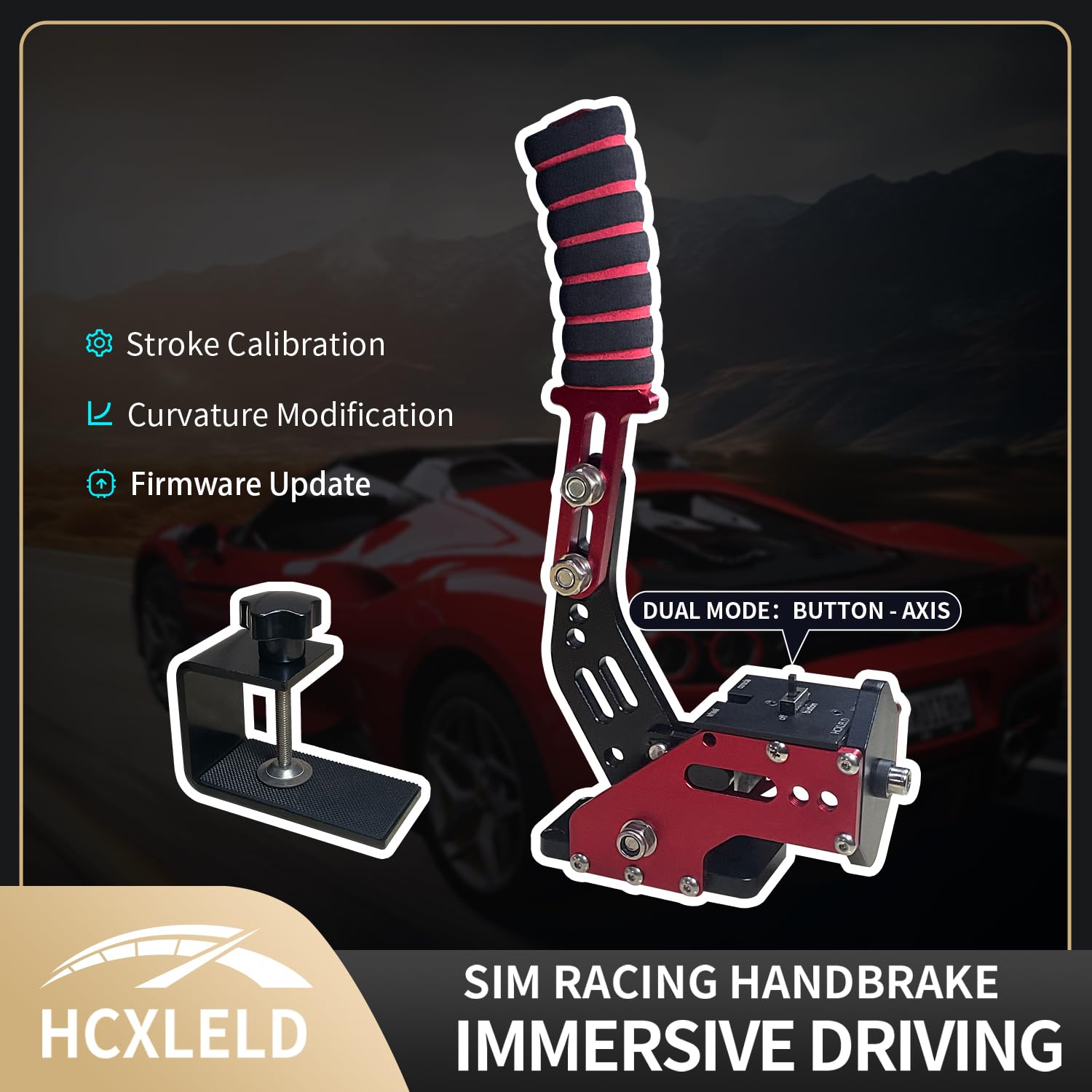HCXLELD Sim Racing Handbrake, G29 T300 Racing Wheel for PS4/PS5, G920 TX Racing Wheel for XBOX Series X/S, All Racing Wheels for Windows, and included table clamp