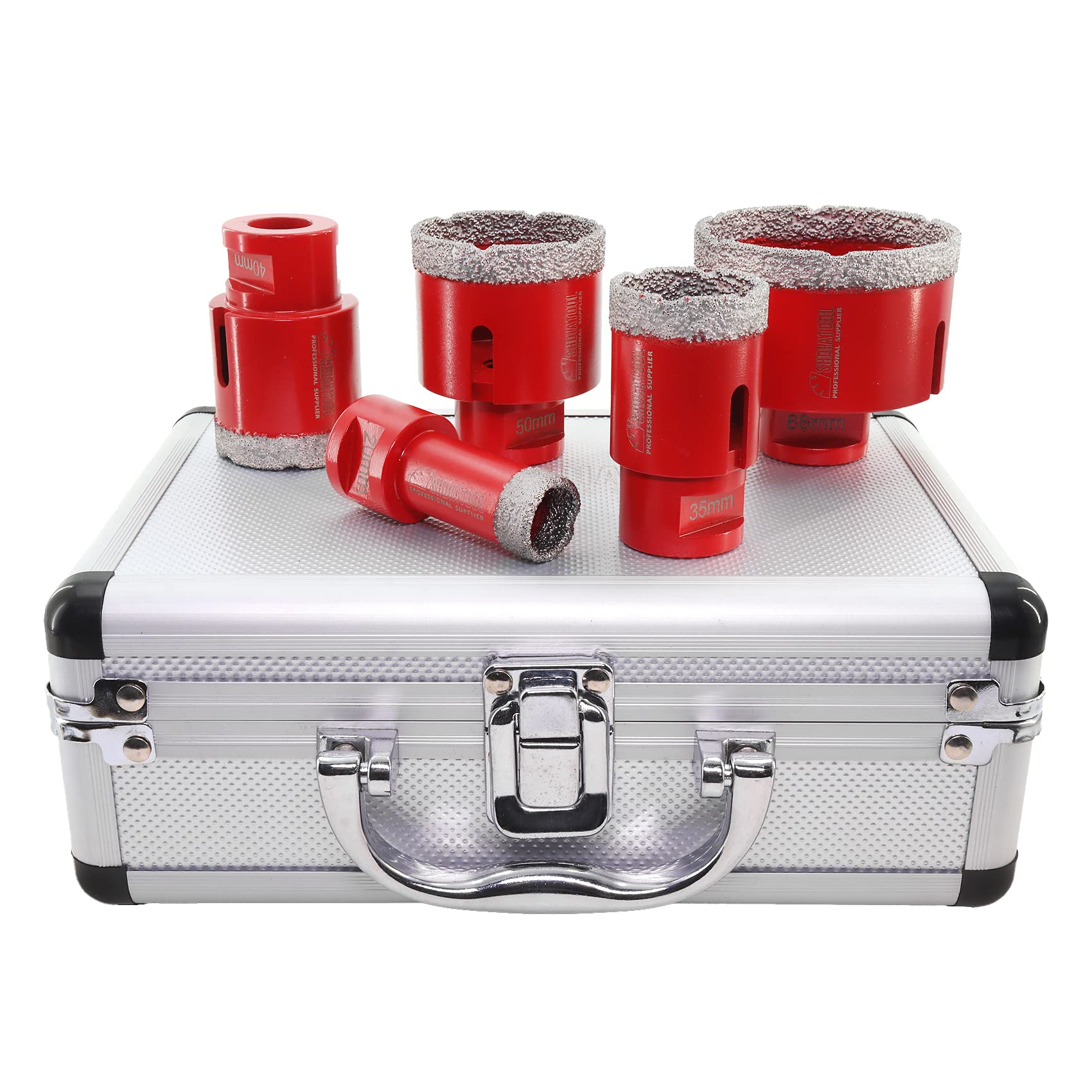 SHDIATOOL Diamond Drill Core Bits Kit with Box 20/35/40/50/68mm for Tile Porcelain Granite Marble-Set of 5