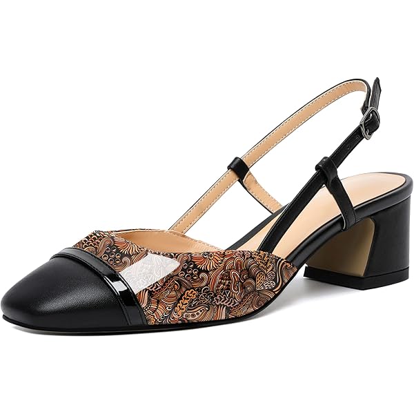 Amazon.com | Joseywade Women Cap Toe Slingback Low Block