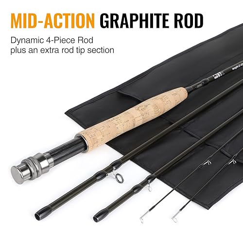 TOPFORT Fly Fishing Rod and Reel Combo Starter Kit, Piece