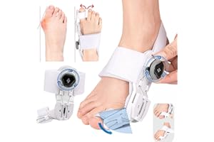AUGONLA Bunion Corrector for Women & Men, Adjustable Knob, Bunion Pads, Toe Separators & Spacers for Women, Hammer Toe Corrector for Day & Night Use, Suitable for Left & Right Feet