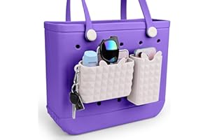 Haldane 2Pack Silicone Phone Holder for Bogg Bag Organizer Insert for Phone Sunglasses Key & Wallet, Simply Modern Beach Tote Bag Accessories, White