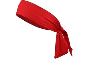 Kenz Laurenz Headbands Tie on Headband for Women Men Running Athletic Hair Head Band Elastic Sports Sweat Basketball Sweatband Stetchy Yoga Workout Sweatbands Adjustable Non-Slip Moisture Wicking