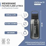 LifeStraw Go Series 1L BPA-Free Water Filter Bottle Nordic Noir view 5