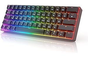 HK GAMING GK61 Mechanical Gaming Keyboard - 61 Keys Multi Color RGB Illuminated LED Backlit Wired Programmable for PC/Mac Gamer Tactile (Gateron Optical Brown)