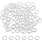uxcell 100Pcs Open Jump Rings, 8mm Twisted O-Ring Connectors for DIY Crafts Bracelet Necklaces Jewelry Making, Silver