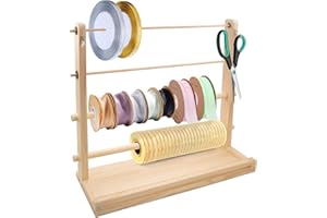 KIBBEH Ribbon Spool Storage Rack, Sewing Thread Holder Organizer for Wreaths, Mesh, Crochet, Tape, and Craft Florist Wrapping