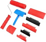 QWORK 8Pcs Wood Grain Tool Set Rubber Embossing for DIY Home Decor view 7