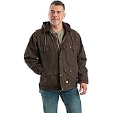 Berne Men's Heartland Washed Duck Zip-Off Hooded Work Coat