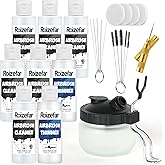 Roizefar Airbrush Cleaning Kit, Air brush Cleaning Pot with 6 Airbrush Cleaner and 2 Thinner(3.38 fl. oz./ 100 ml) Easily Wor