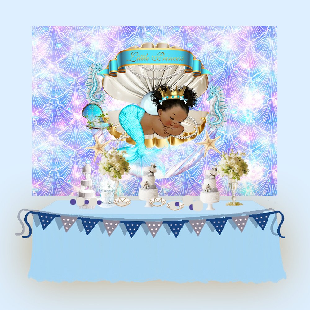 ethnic mermaid baby shower decorations