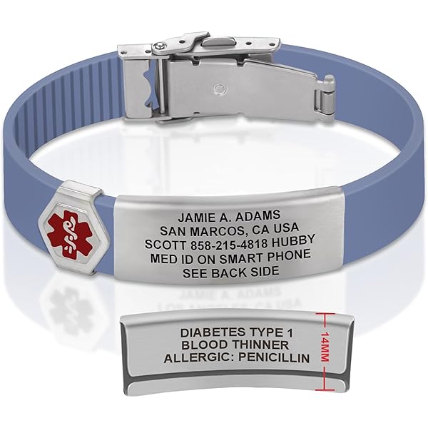 Pulsera De Alerta Médica Elite II Para Hombres, Mujeres Y Niños