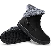 SHIBEVER Winter Boots for Women Waterproof: Womens Snow Boots Warm - Ankle Fur Lined Booties - Insulated Winter Shoes