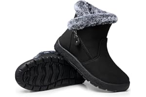 SHIBEVER Winter Boots for Women Waterproof: Womens Snow Boots Warm - Ankle Fur Lined Booties - Insulated Winter Shoes