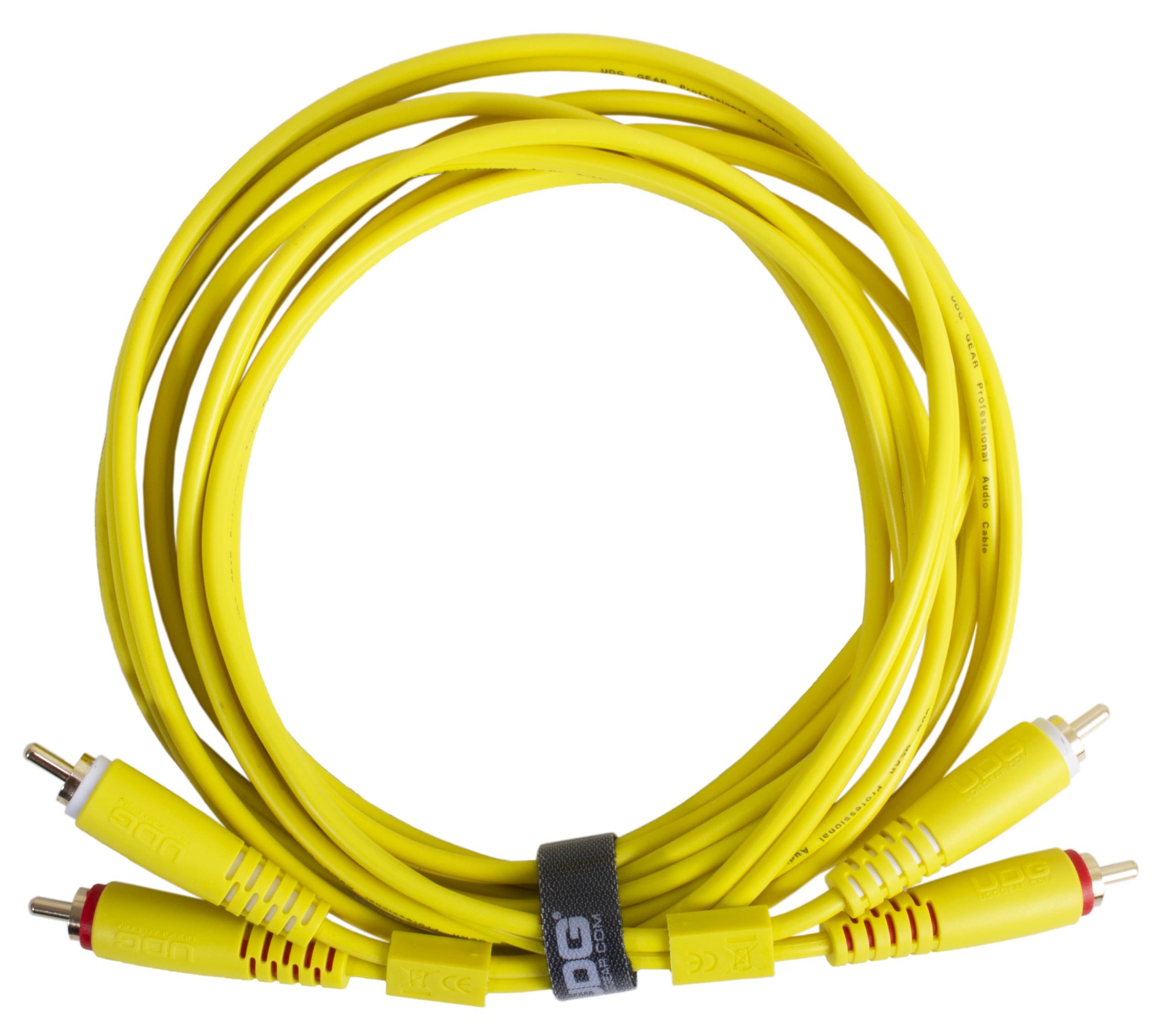 UDG Audio Cable Set RCA - RCA Yellow Straight 1.5m, Compatible with all Jack to Jack devices