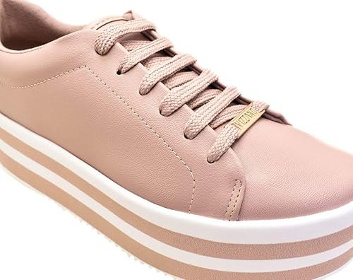 tênis vizzano plataforma solado listrado faixa lateral feminino