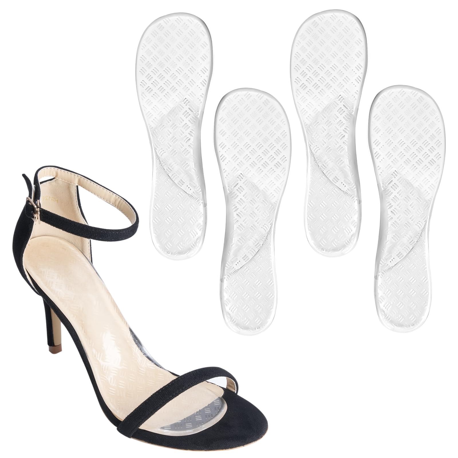 Photo 1 of Gel Arch Support Sandal Inserts, 3/4 Invisible High Heel Cushion Insoles for Sweaty Feet, Adhesive Inserts for Flats Dress Shoes Anti-Slip, Clear, 2 Pairs, Women 5-7.5