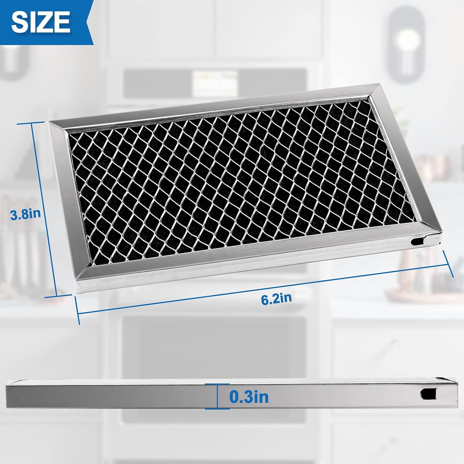 (4 Pack) JX81J WB02X11124 Microwave Recirculating Charcoal Filter Compatible with GE Microwave Oven Replace Filters WB2X11124, AP3791810 by Fetechmate: Home Improvement