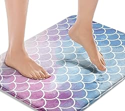 Britimes Purple Pink Gradient Bath Mat,Mermaid
