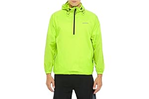DEMOZU Men's Lightweight Running Cycling Rain Jacket Packable Hooded Windbreaker Jacket