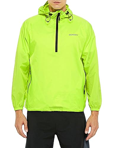 DEMOZU Men's Lightweight Running Cycling Rain Jacket Water