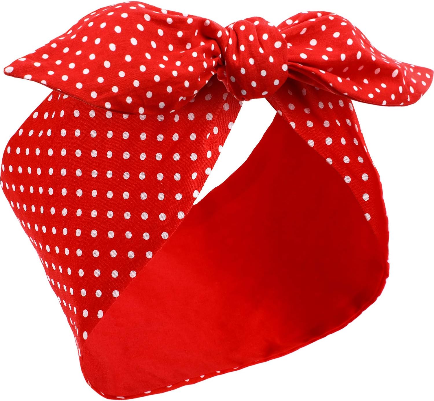 Hicarer Red Polka Dot Bow Headbands Cute Bandana Headbands Retro 50s Hair Accessories Vintage Hair Accessories for Women (Small Dots)
