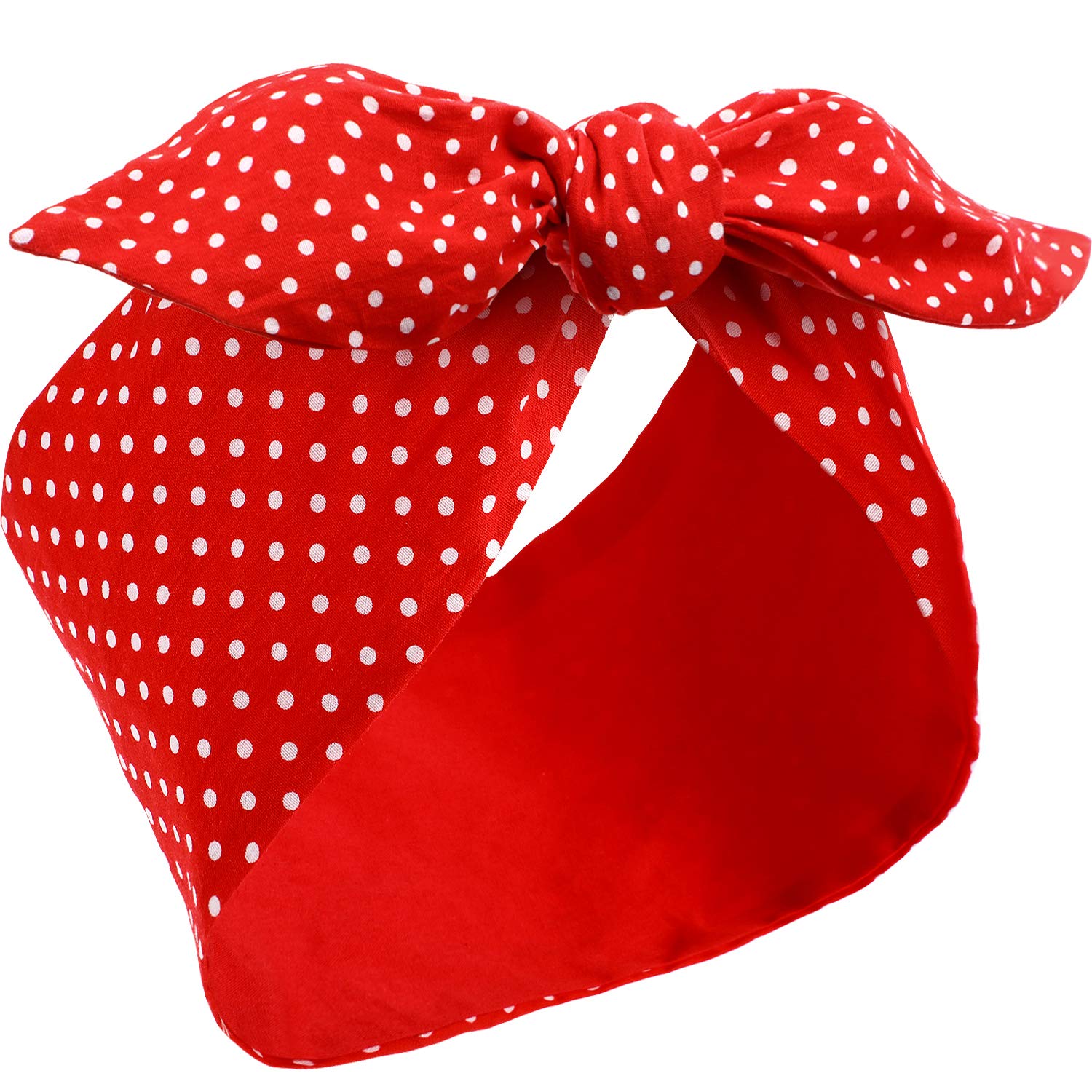 Hicarer Red Polka Dot Bow Headbands Cute Bandana Headbands Retro 50s Hair Accessories Vintage Hair Accessories for Women (Small Dots)