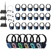 Retekess TA003S Wireless Silent Audio System, Silent Disco Headphones(3-25) | for Silent Event Planning,Yoga,Music Festival,D
