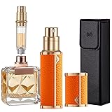 Perfume Travel Refillable Bottle,Genuine Leather