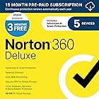 Norton 360 Deluxe 2026 Ready, Antivirus software for 5 Devices with Auto-Renewal – 3 MONTHS FREE - Includes Advanced AI Scam Protection, VPN, Dark Web Monitoring & PC Cloud Backup [Download]