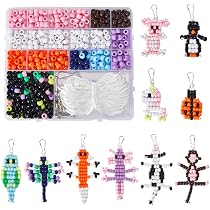 SUNNYCLUE 1 boîte de Bricolage 8 ensembles de Perles pour Animaux de Compagnie, Kit D'Artisanat de Perles, Porte-Clés, Perles de Poney de 8 mm, Tutoriels Vidéo en Vrac, Animaux de Ferme, Canard