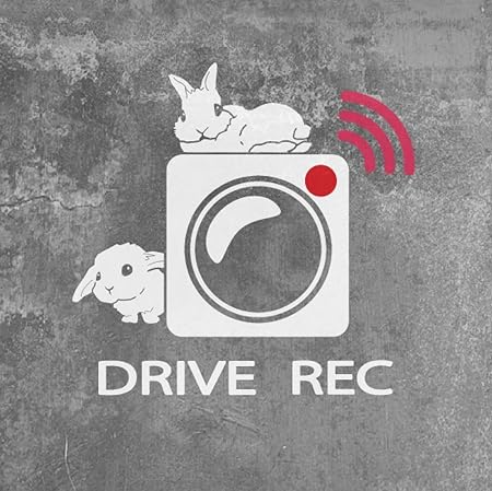 Amazon R うさぎステッカー ドライブレコーダー搭載 正方形 サイン マーク 車 バイク