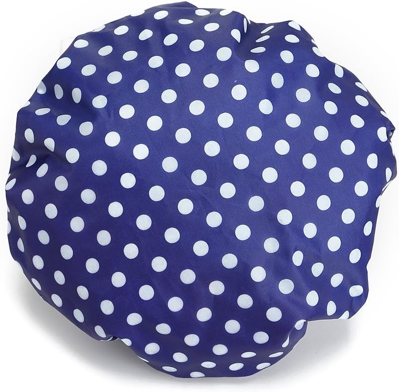 Eslite Waterproof Double Layers Shower Caps for Women, (Dark Blue): Home & Kitchen