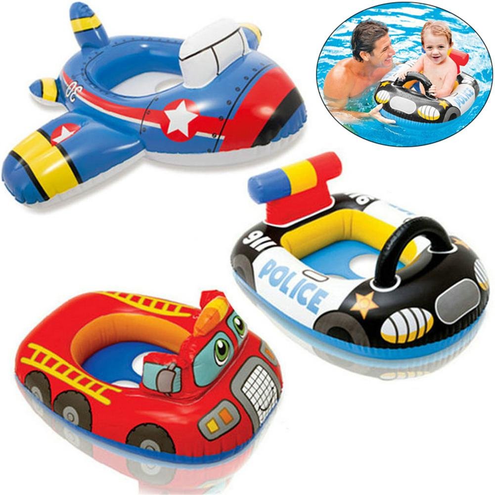 Galleggiante Gonfiabile Per Bambini Con Sedile Di Sicurezza E Maniglie - Simpatico Animaletto Per Piscina E Vasca (Blu/Rosa, Fino A 18kg)