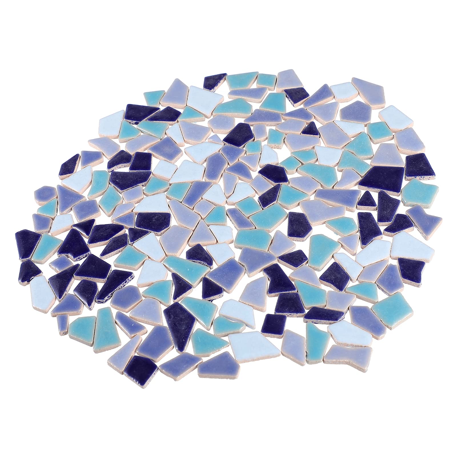 FOMIYES Circle Vase 200g Ceramic Tiles Pieces Irregular Crystal Stained Decorative Glass Pieces for DIY Crafts Plates Picture Frames Flowerpots Jewelry Making Blue Backsplash Tile